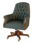 Кресло конфиденте "комфорт" подлок. дерево с подъемным мех. (кожа) 01013GBM