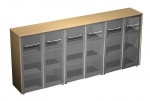 Шкаф для документов со стеклянными дверьми (стенка из 3 шкафов) МЕ 340