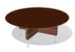 Стол для совещания круглый столешница кожа темно-коричневая PSMP01515MR