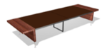 Стол для совещания прямоугольный столешница кожа темно-коричневая PSMP01531MR