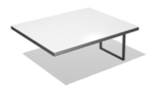 Дополнительная секция для стола совещаний из белого стекла PSMC01534BL