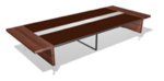 Стол для совещания прямоугольный с электрификацией столешница кожа темно-коричневая PSMP01533MR