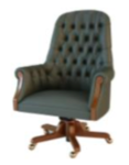 Кресло руководителя "комфорт" подлок. дерево с подъемным мех. рег. (кожа) 01012BM