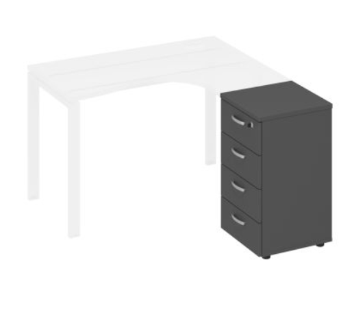 Тумба приставная 4-х ящичная с замком А4 9223 БП