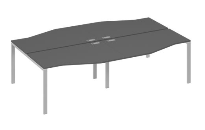 Рабочая станция со столами эргономичными "Техно" на металлокаркасе UNO А4 А1 191-2 ВТ