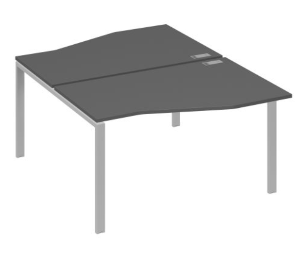 Рабочая станция со столами эргономичными "Техно" на металлокаркасе UNO А4 А1 191 ВТ