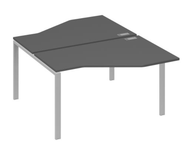 Рабочая станция со столами эргономичными "Техно" на металлокаркасе UNO А4 А1 188 ВТ