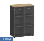FLEX Шкаф средний со стекл.дв 135H003