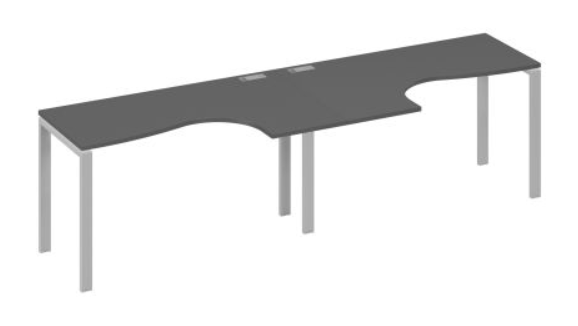 Рабочая станция столы (2х160) эргономичными Классика каркас UNO А4 А1 045-2 ВТ