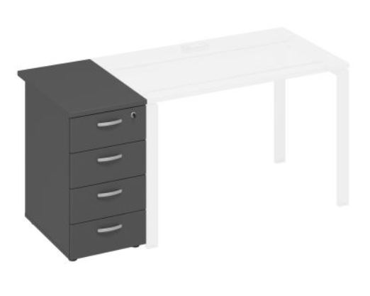 Тумба приставная 4-х ящичная с замком А4 9222 ВТ