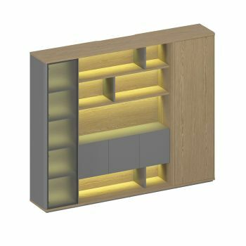 Шкаф комбинированный правый с подсветкой ИН 331 ГР