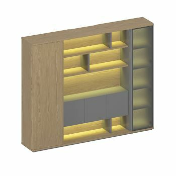 Шкаф комбинированный левый с подсветкой ИН 332 ГР