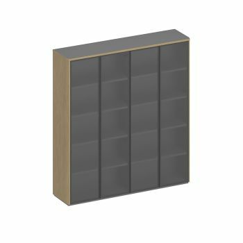 Шкаф для документов высокий со стеклом (стенка из 2 шкафов) ИН 360-1 ГР