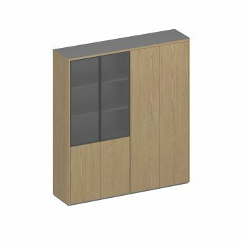 Шкаф для документов высокий 4-дверный (для одежды с дополнением+высокий комбинированный) ИН 359 ГР