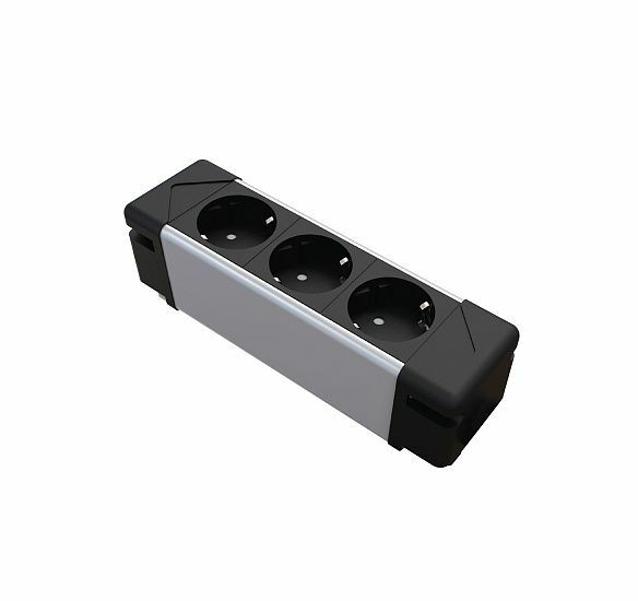 Under Desk U 3 BN блок розеток ЧЕРНЫЙ/АЛЮМ Т180691