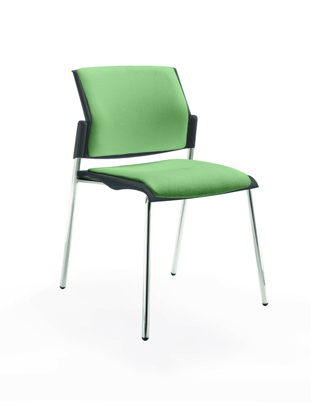 Movie стул с мягким сиденьем и спинкой серый металлик глянец