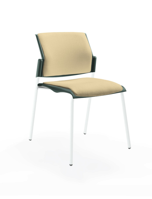 Movie стул с мягким сиденьем и спинкой белый шагрень 