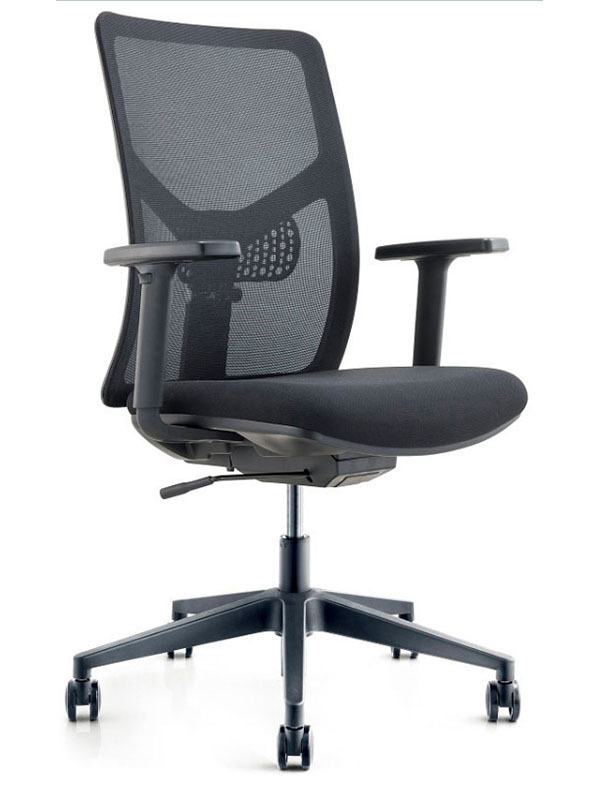 Кресло на 5-лучье со спинкой-сеткой, комплект "Black" (1 категория) 