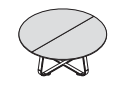 Стол для переговоров круглый, столешница МДФ, опоры хром 170 157